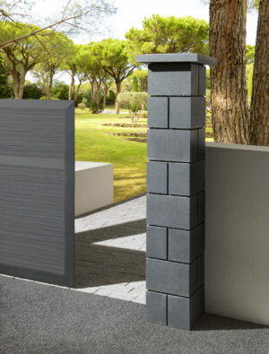 Pilier pierlisse en béton anthracite alkern