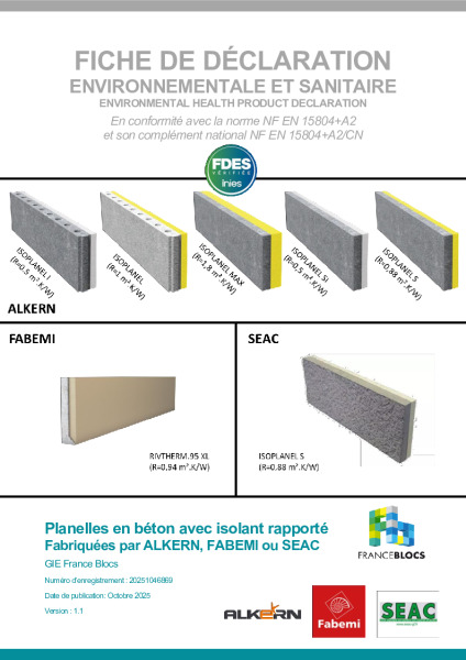 GIE France Blocs_FDES planelles béton avec isolant_2025_10