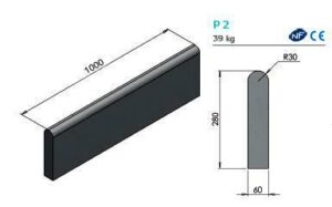 Profil bordure Alkern P2 béton