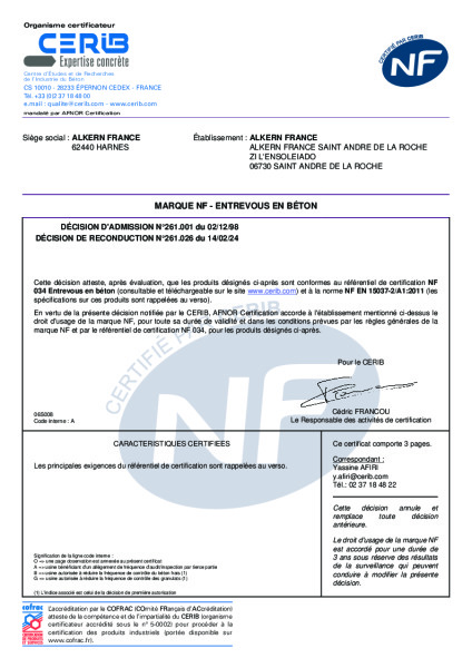MARQUE NF – ENTREVOUS EN BETON -SAINT ADNRE-14-02-24