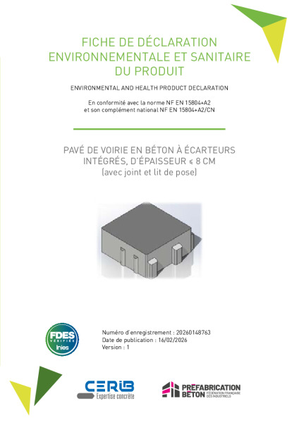 FDES_DE VOIRIE EN BÉTON À ÉCARTEURS  INTÉGRÉS, D’ÉPAISSEUR ≤ 8 CM
