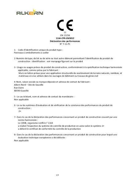 DOP – Plaques à sceller (M1) – Usine Gauville