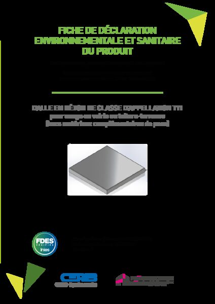FDES-DALLE EN BÉTON DE CLASSE D’APPELLATION T11 pour usage en voirie ou toiture-terrasse (hors matériaux complémentaires de pose)