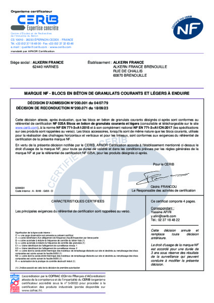 MARQUE NF BLOC LEGERS ET COURANTS Brenouille 18-09-2023